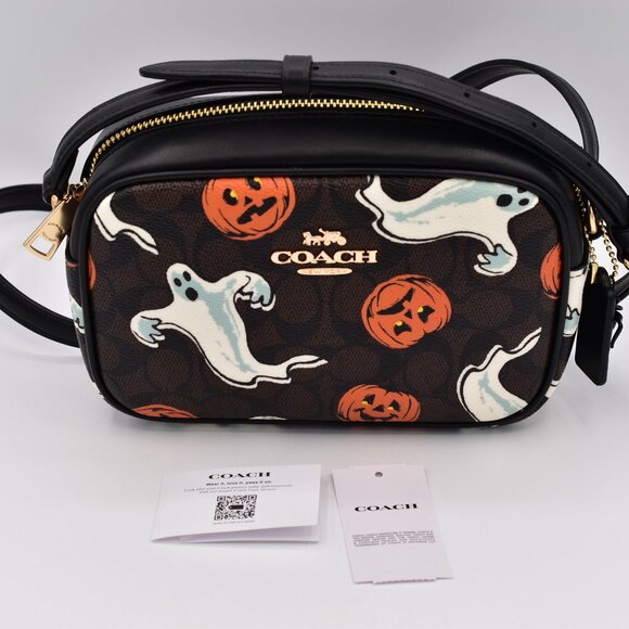 Coach Halloween Mini Jamie Camera Bag with Pumpkin Ghost Print CCF75 NWT NEW - Picture 1 of 15